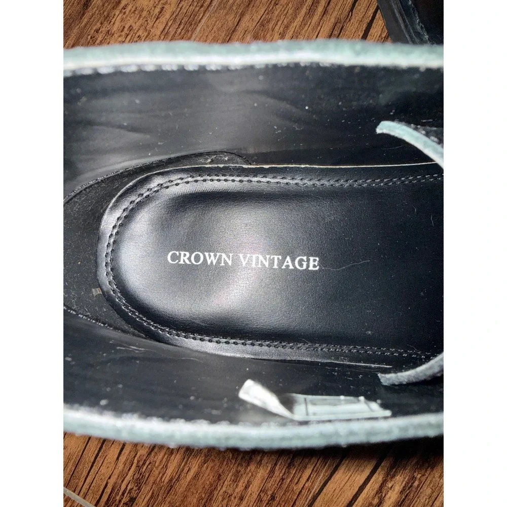 Crown Vintage Casper MI3129 Mens Black Leather Upper Chukka Desert Boots 8.5
